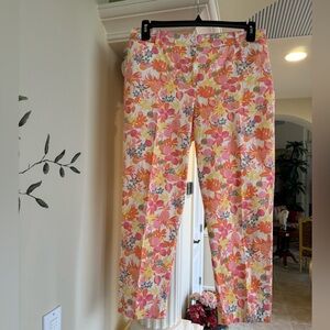 Talbots Floral Ankle Pants - Pink, Orange, Yellow